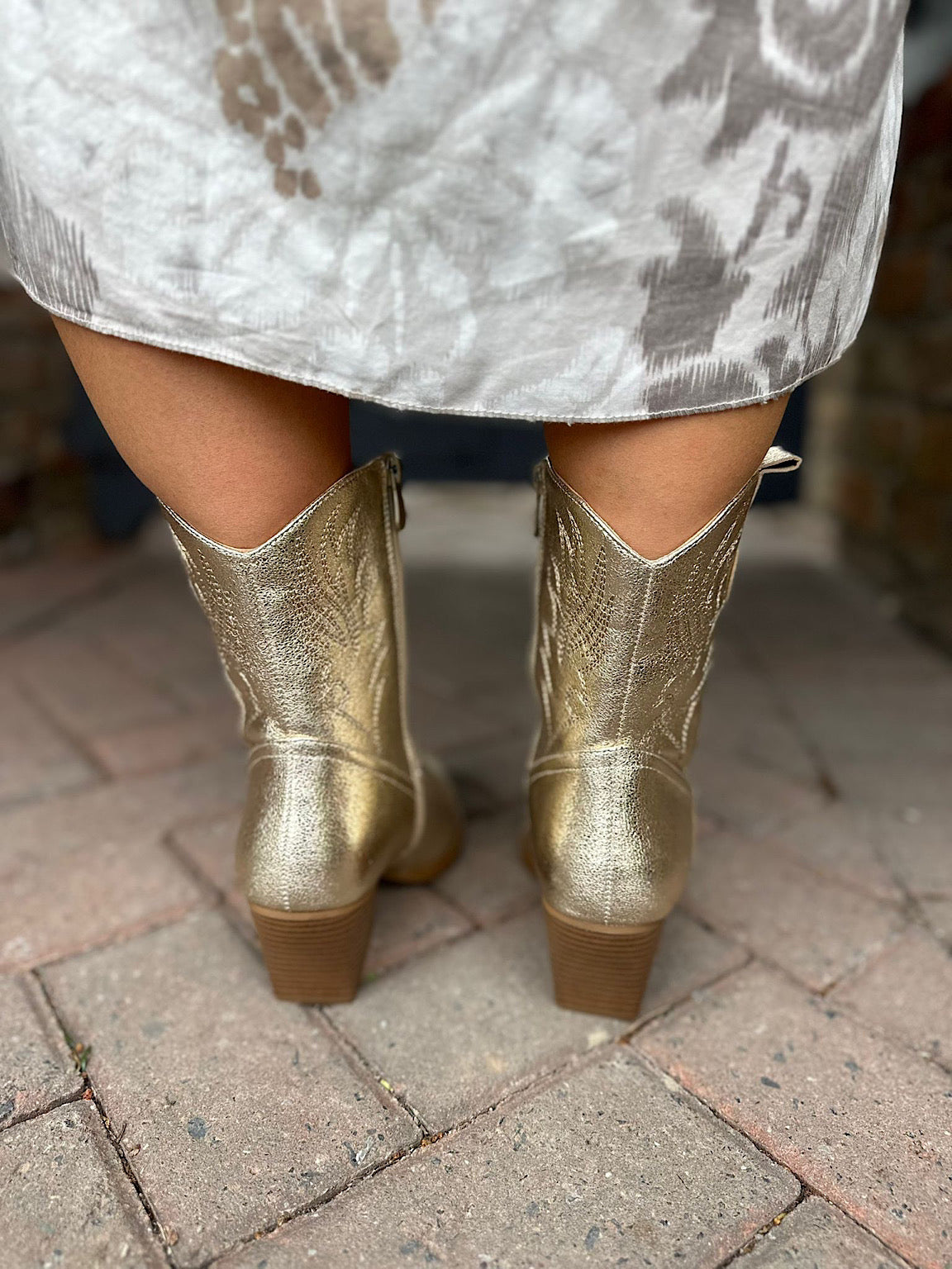 Gold Shimmer Western Boots