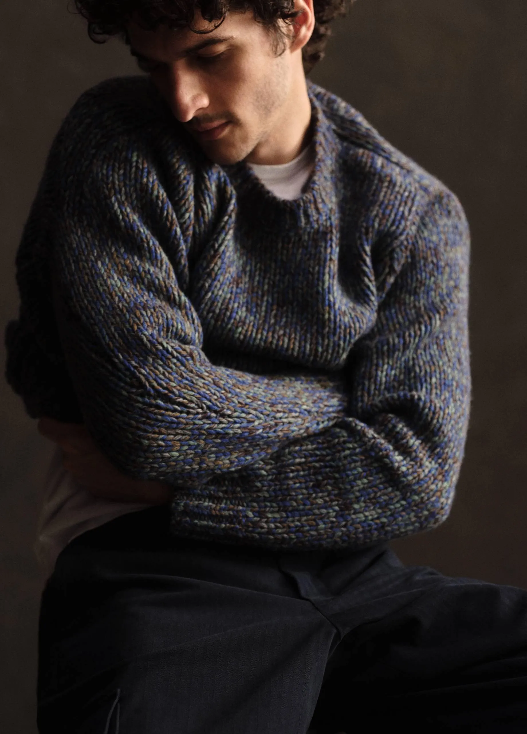 Homespun Marled Crew Neck Sweater