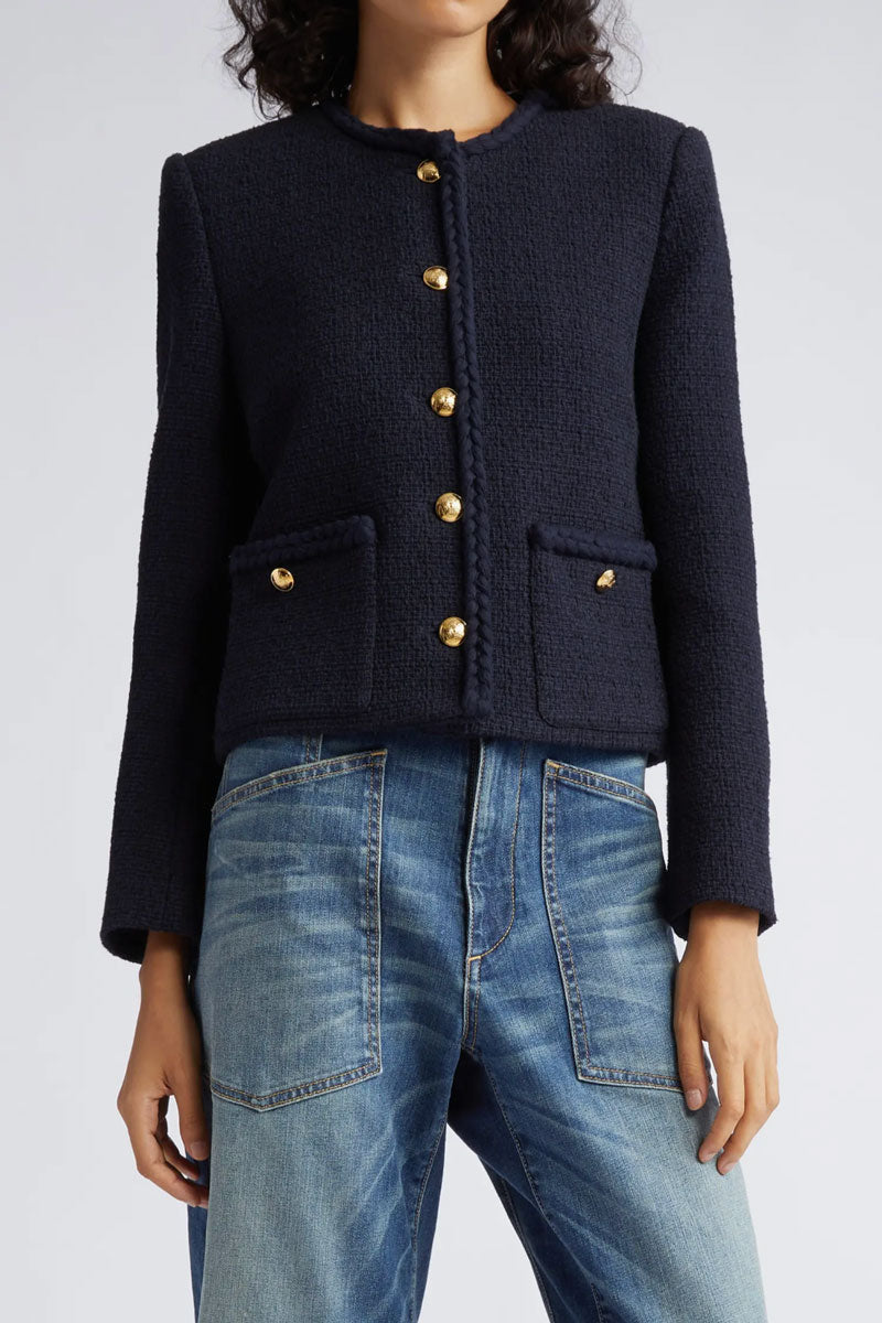 Iman Cropped Jacket - Dark Navy