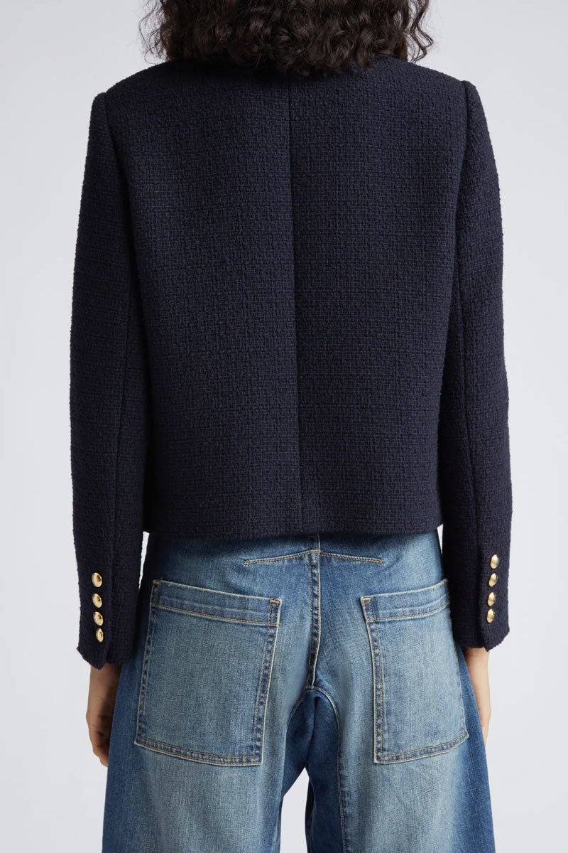 Iman Cropped Jacket - Dark Navy