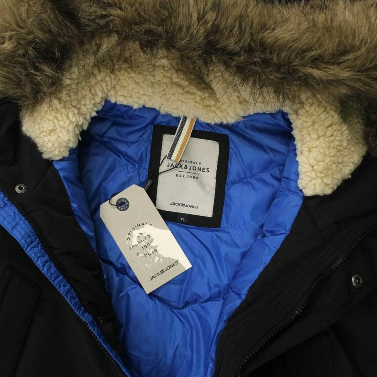 Jack & Jones Black Padded Parka Jacket