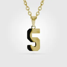 Jersey Number Necklace | Gold Stainless Steel