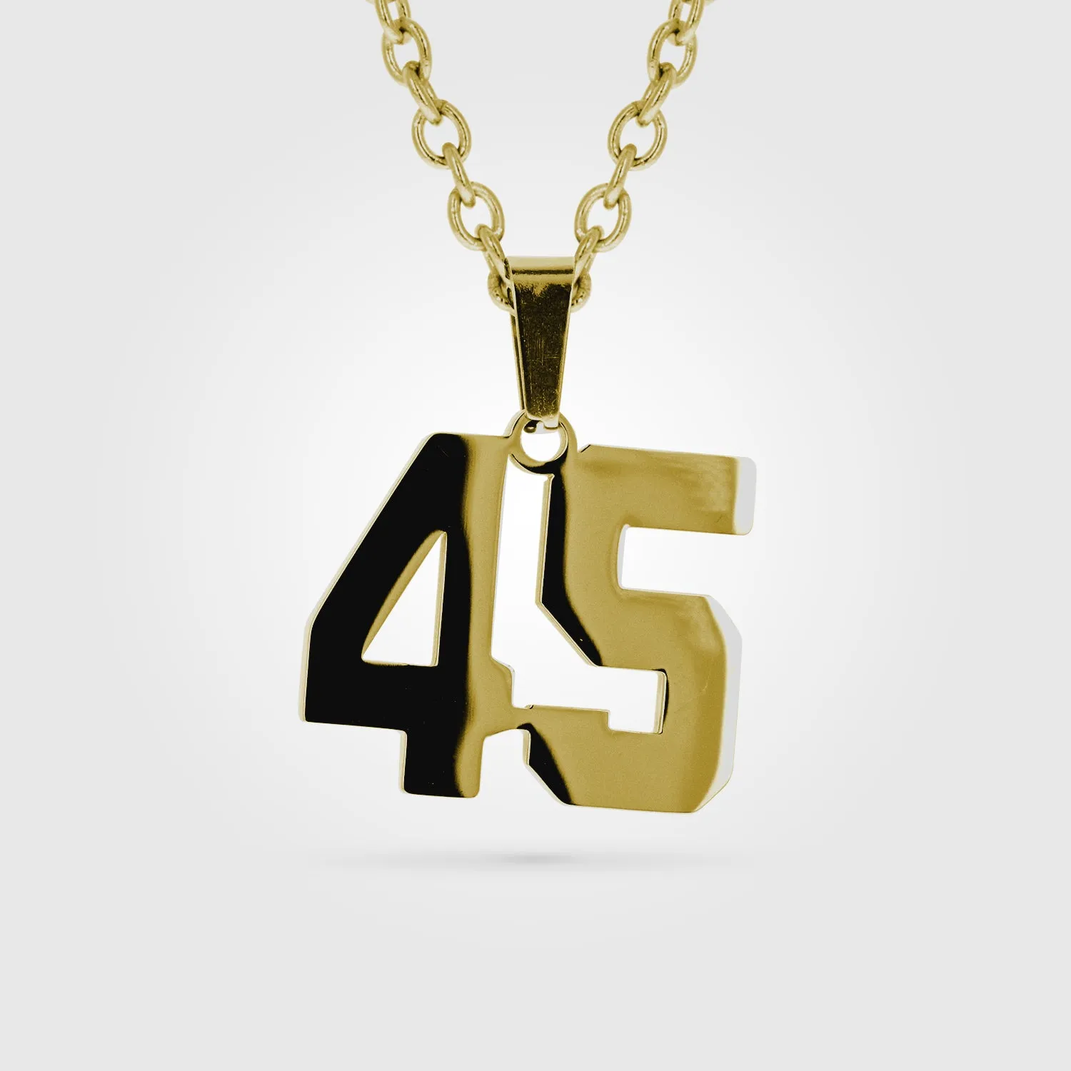 Jersey Number Necklace | Gold Stainless Steel