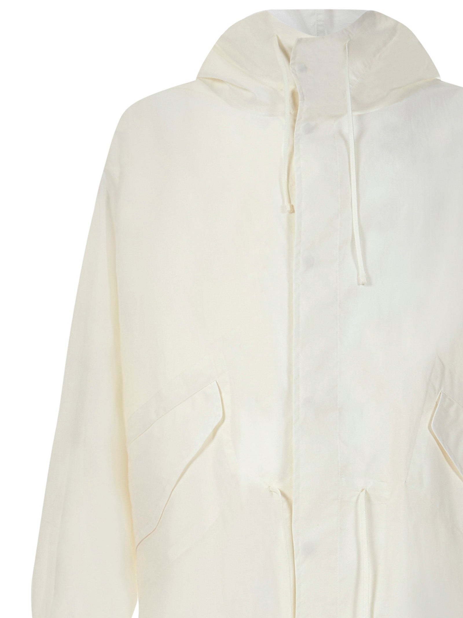 Jil Sander Back Logo Print Drawstring Parka