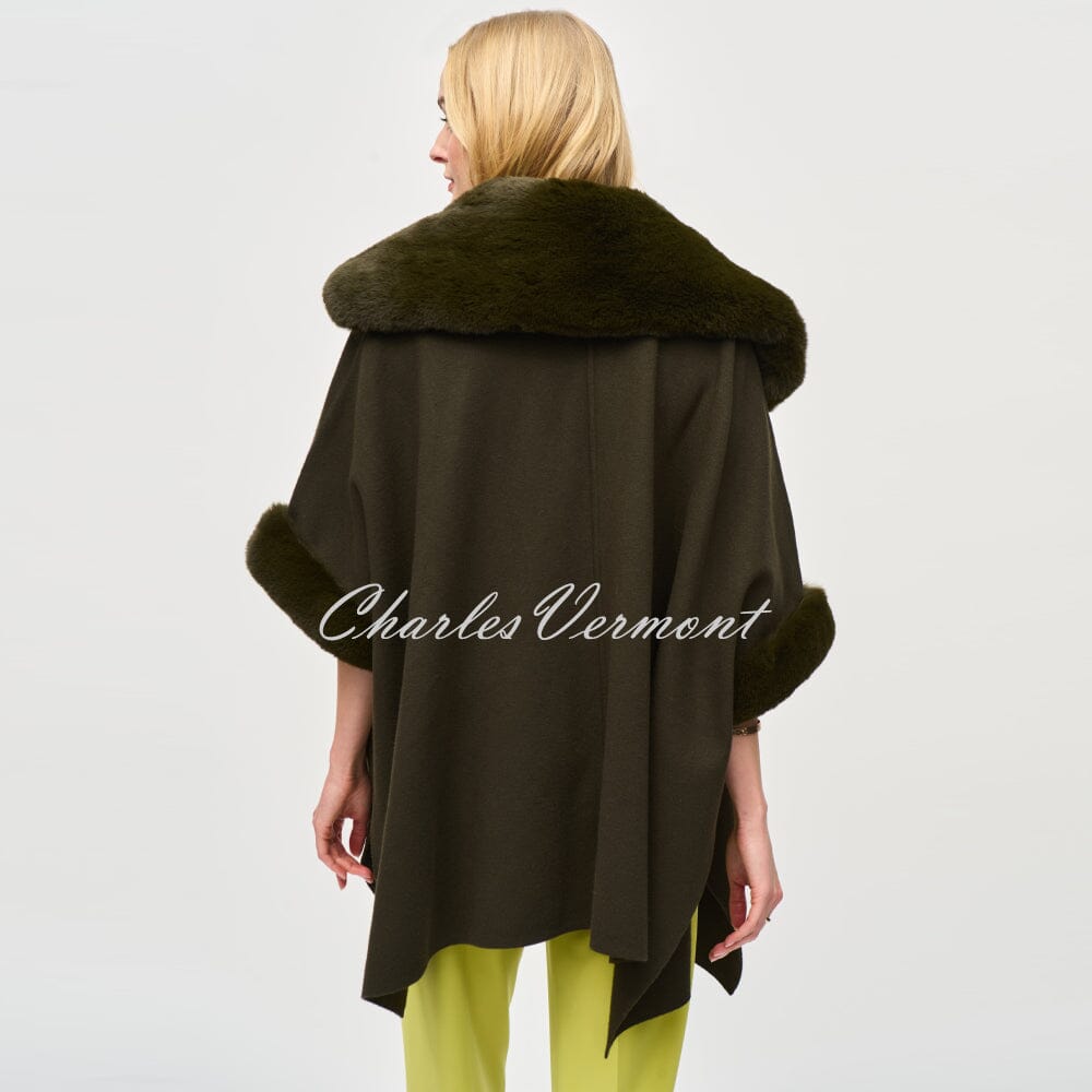 Joseph Ribkoff Faux Fur Knit Cape - Style 243930