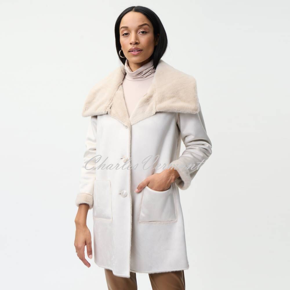 Joseph Ribkoff Reversible Coat - Style 224919 (Champagne)