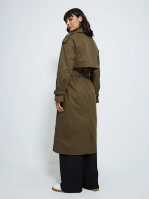 Khaki Belted Trench Coat | Women | George at ASDA