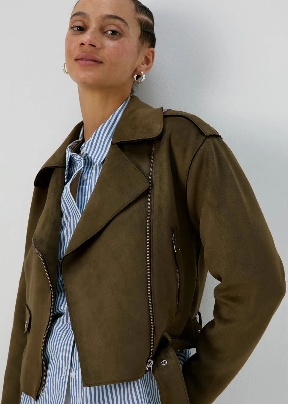 Khaki Biker Jacket