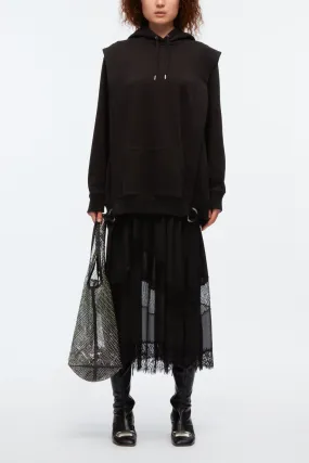 Lace Trim Hoodie Dress