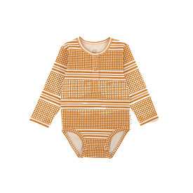 LS Bodysuit, Gold Grid