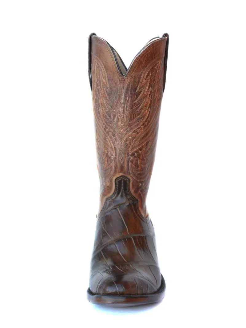 Lucchese HL1027.64 Mens Giant Alligator Tan Goat Cowboy Boots Brown