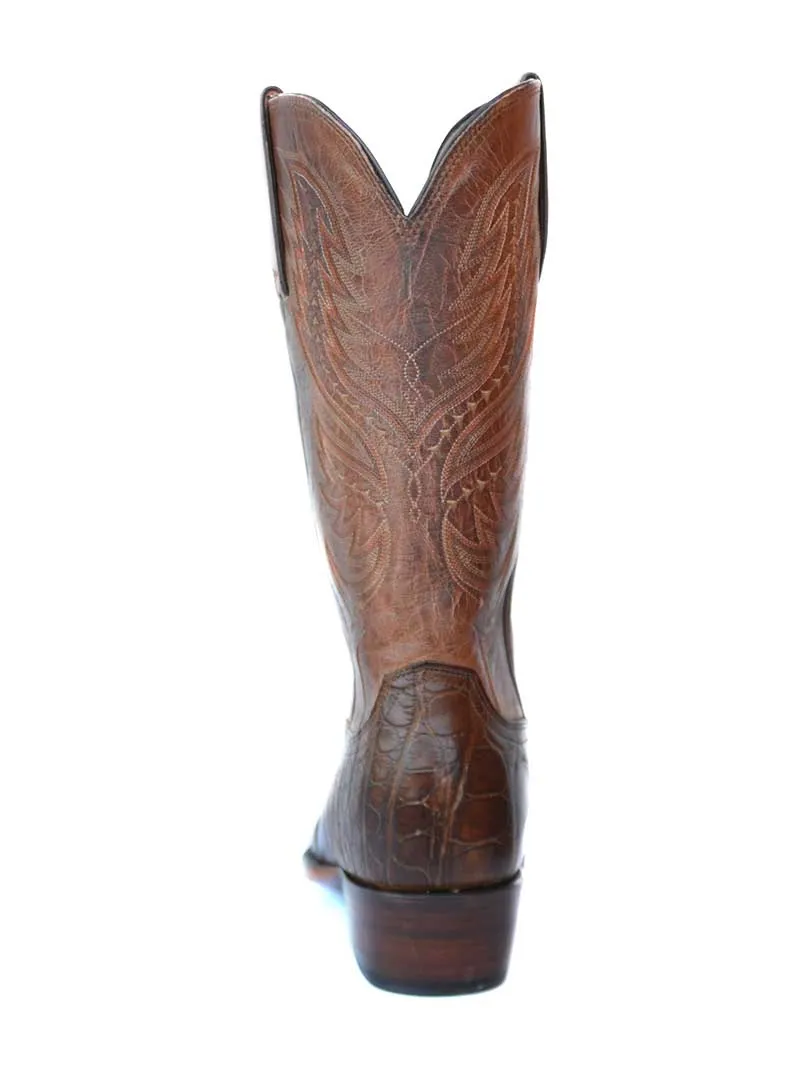 Lucchese HL1027.64 Mens Giant Alligator Tan Goat Cowboy Boots Brown