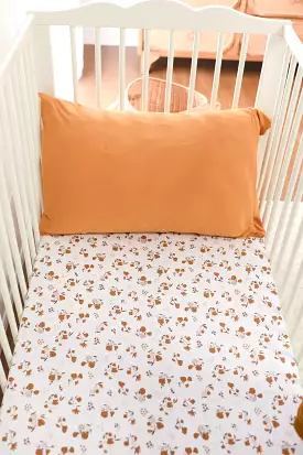 Luna Treasures Bamboo Jersey Cot Sheet - Desert Daisy