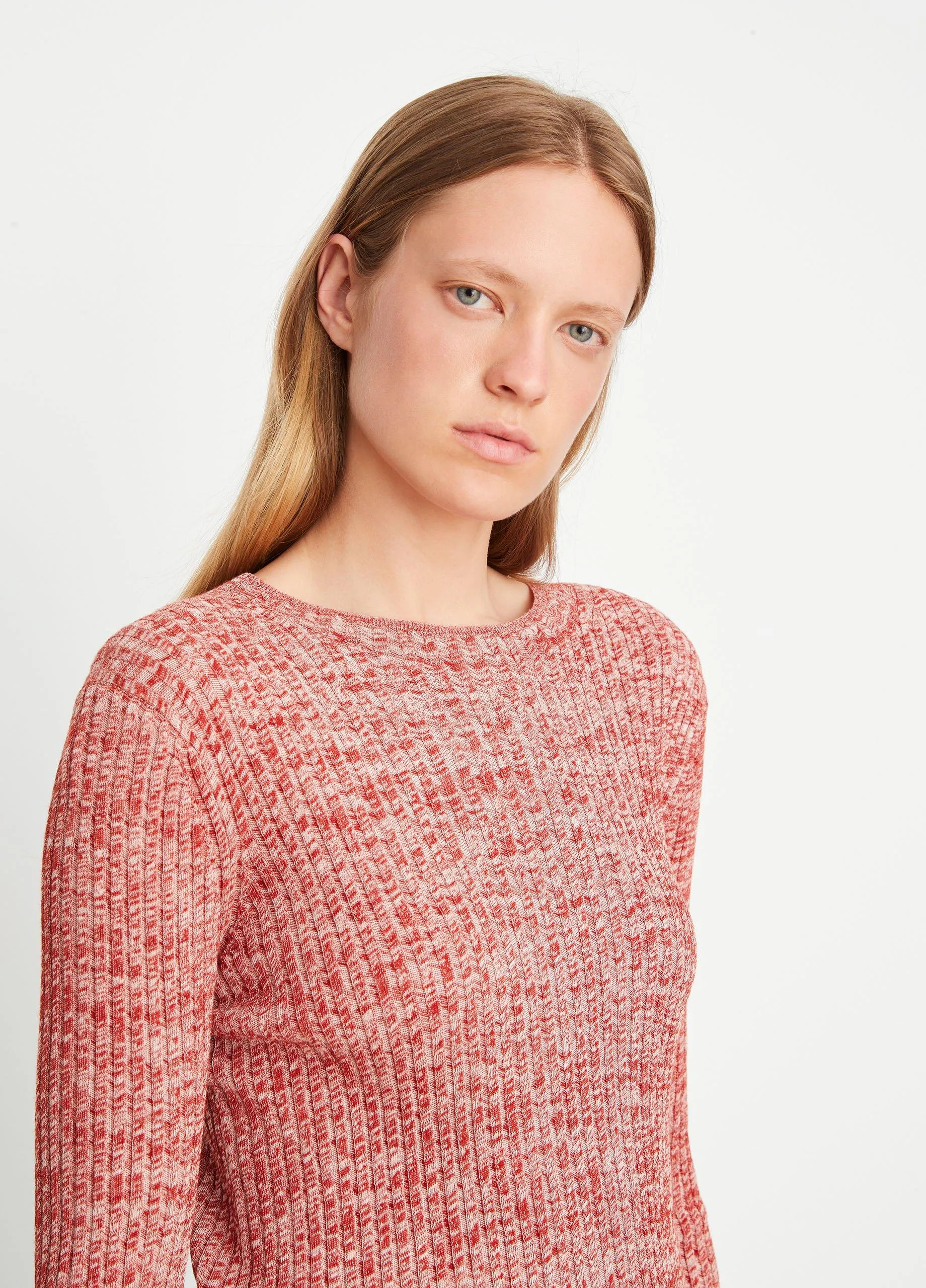 Marled Wool-Cotton Sweater