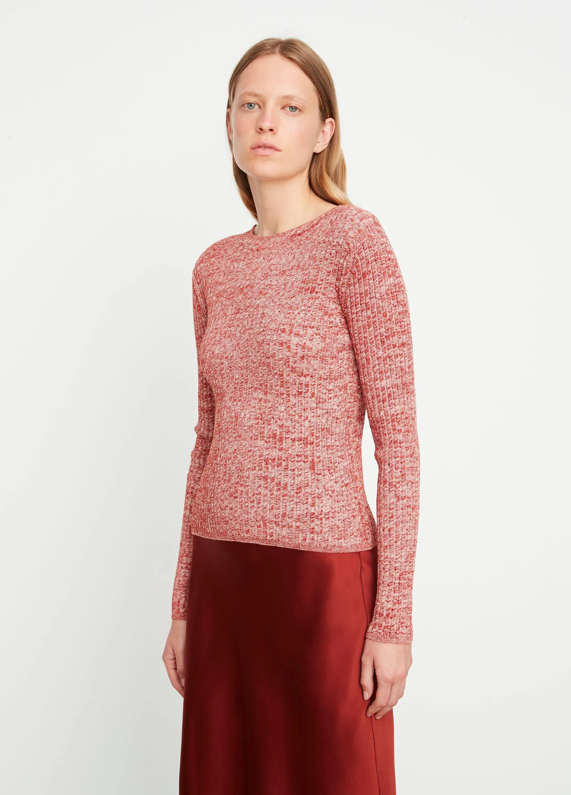 Marled Wool-Cotton Sweater