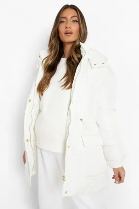 Maternity Padded Pocket Front Coat