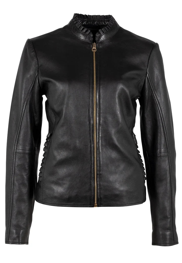 Mauritius Galina RF Leather Jacket in Black