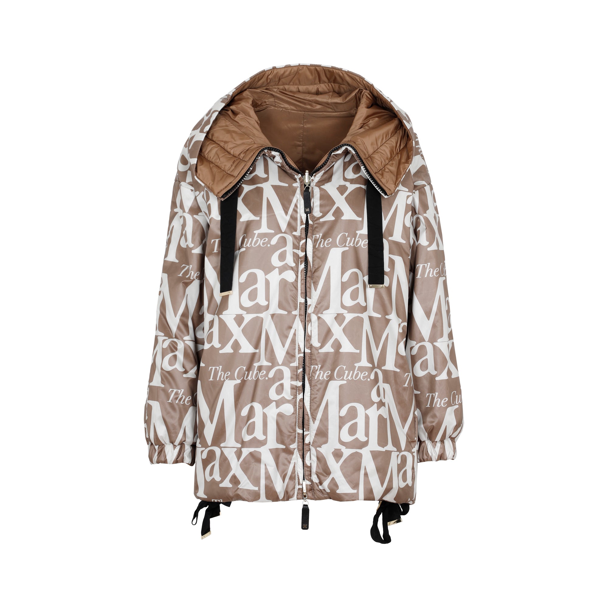 Max Mara The Cube All-Over Printed Drawstring Coat