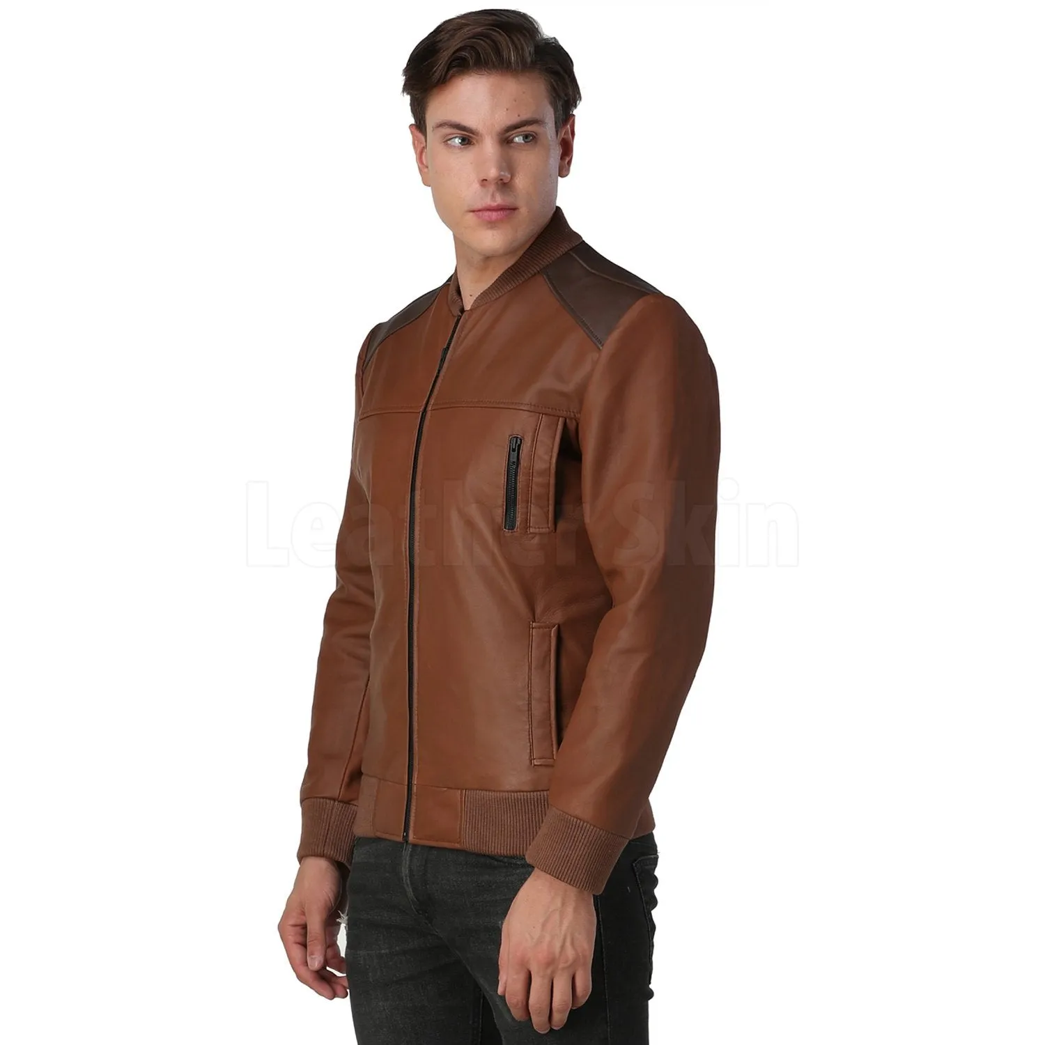 Men’s Brown Leather Jacket - Leather Skin Shop