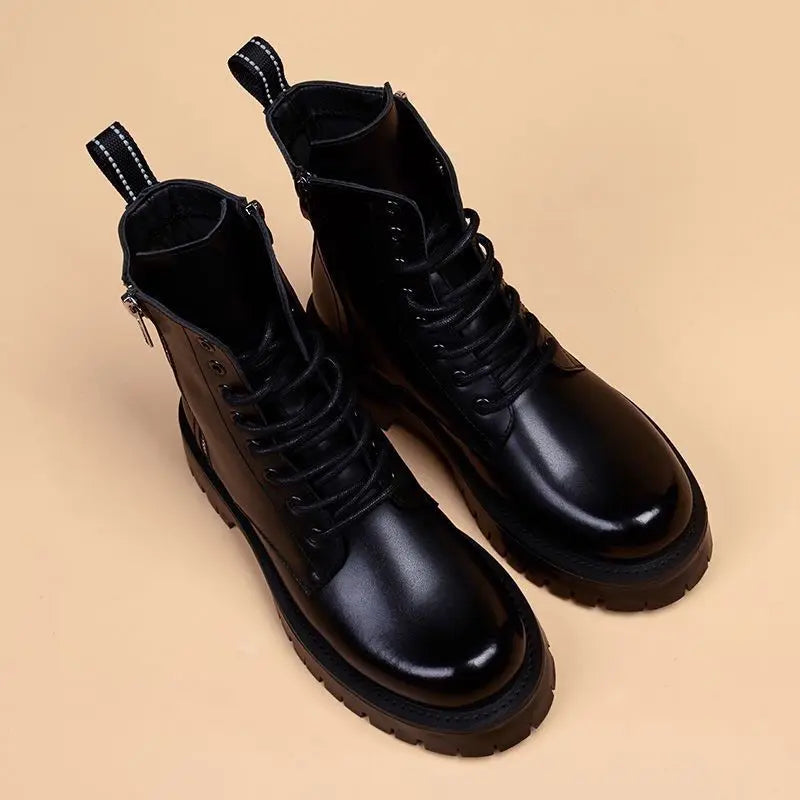 Men's Handmade Genuine Leather Punk Style Party Nightclub Ankle Boots