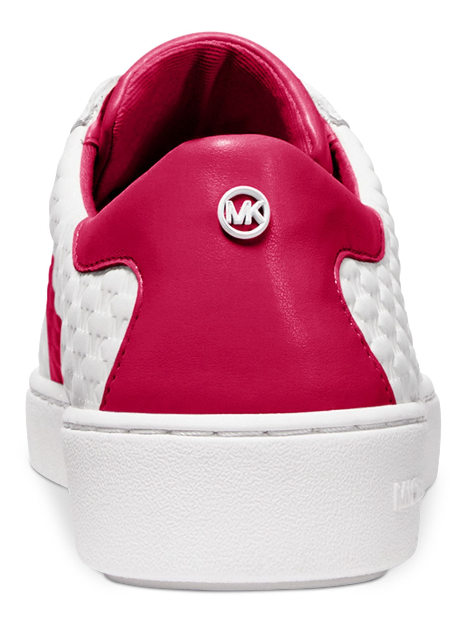 MICHAEL KORS Womens Dark Raspberry Red Mixed Media Logo Colby Round Toe Platform Lace-Up Leather Athletic Sneakers Shoes M