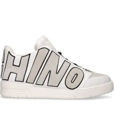 Moschino Logo Leather Mid Top Sneakers