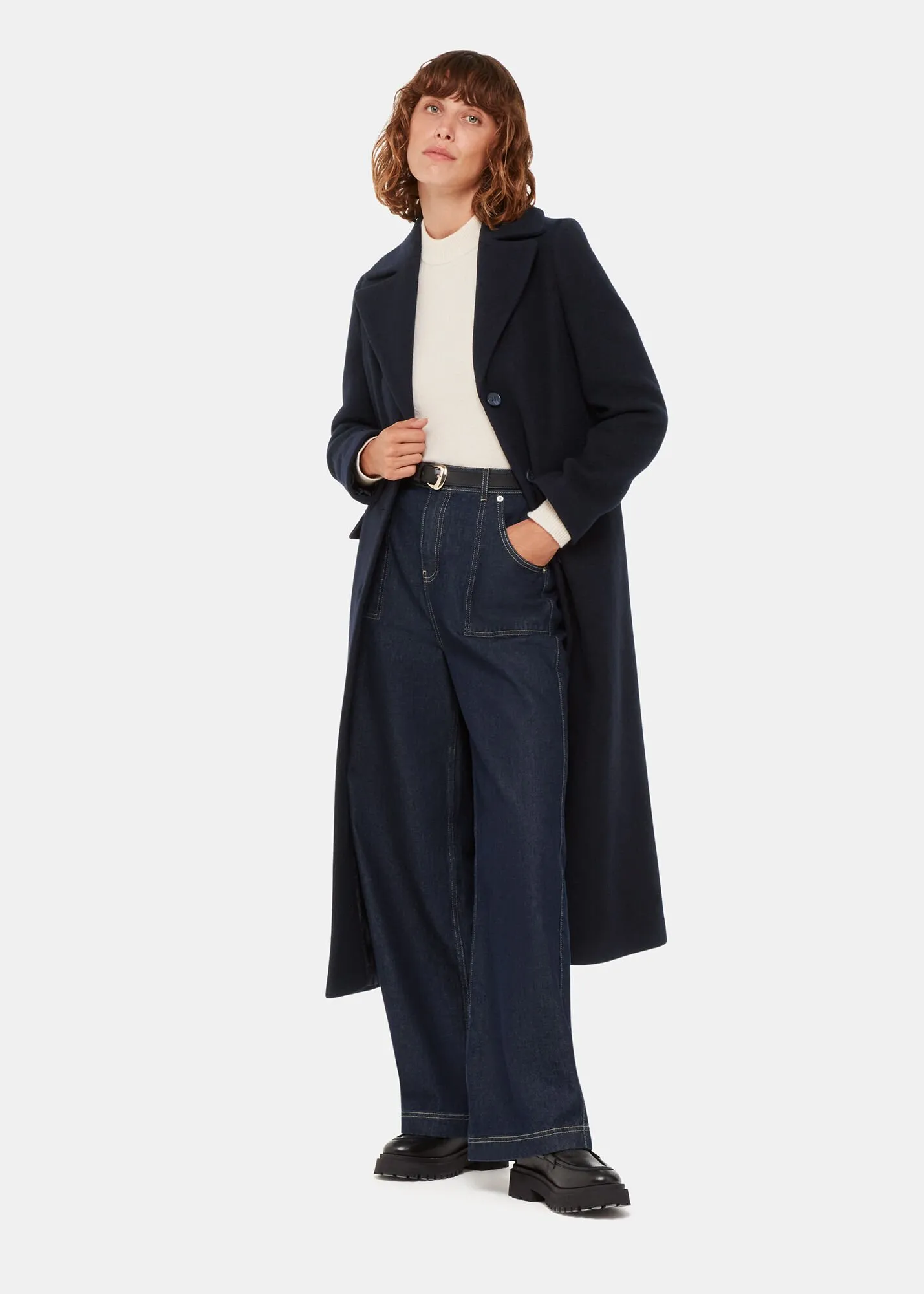 Navy Amalia Longline Coat