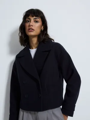 Navy Boxy Pea Coat | Women | George at ASDA