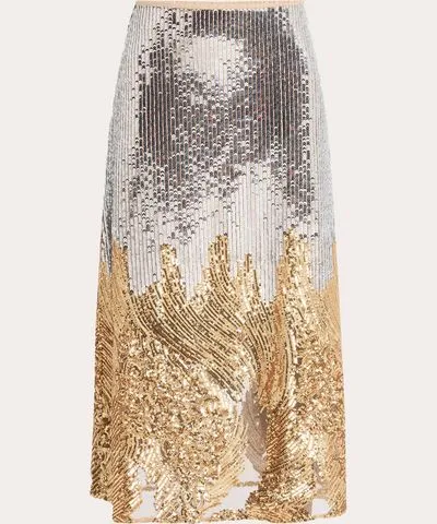 No Pise La Grama Women's Elena Sequin-Embellished Midi Skirt