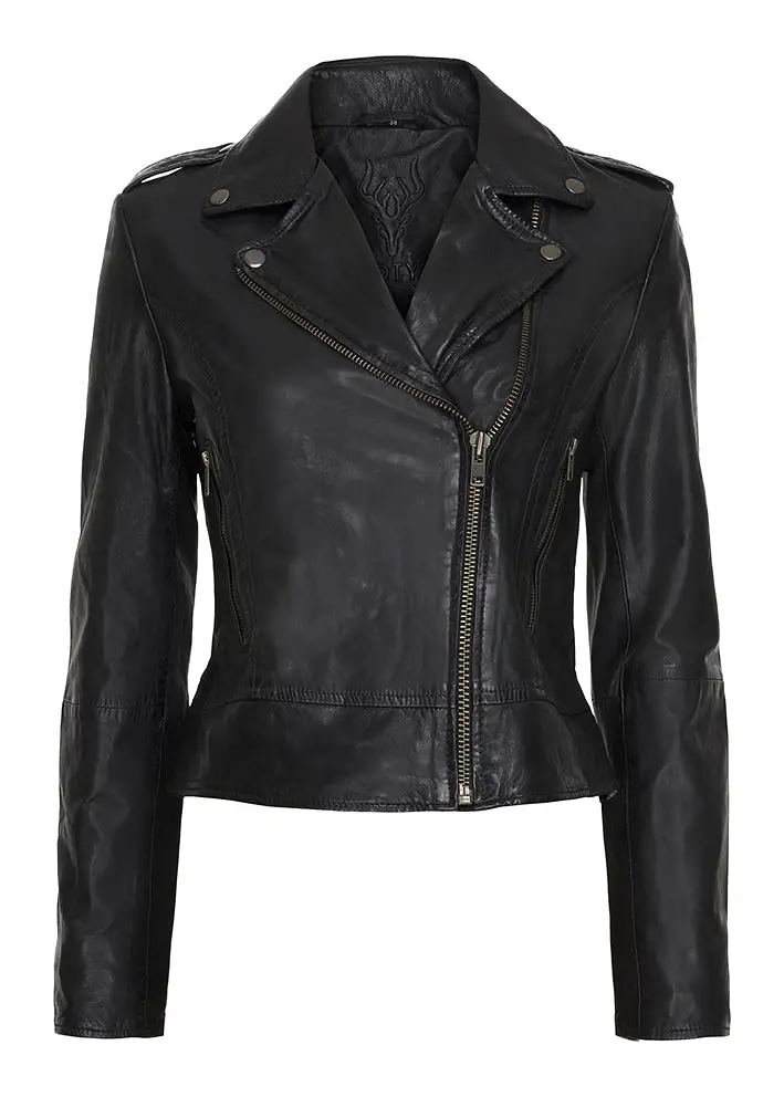 Notyz Biker Jacket 10961 Skindjakke - Black with gunmetal