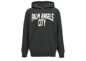 Palm Angels City Hoodie Dark Grey White