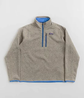 Patagonia Better Sweater 1/4 Zip Sweatshirt - Oar Tan / Vessel Blue