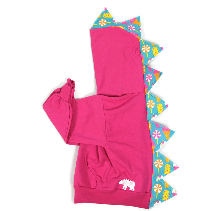 Pink Dinosaur Hoodie - Candyland Spikes