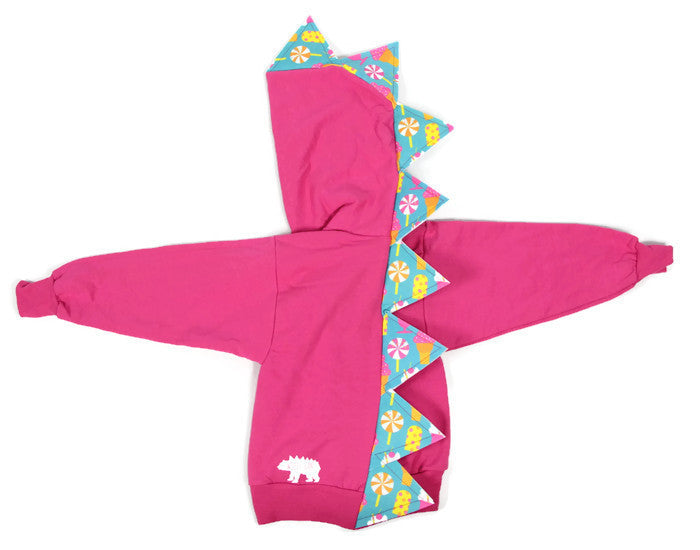 Pink Dinosaur Hoodie - Candyland Spikes