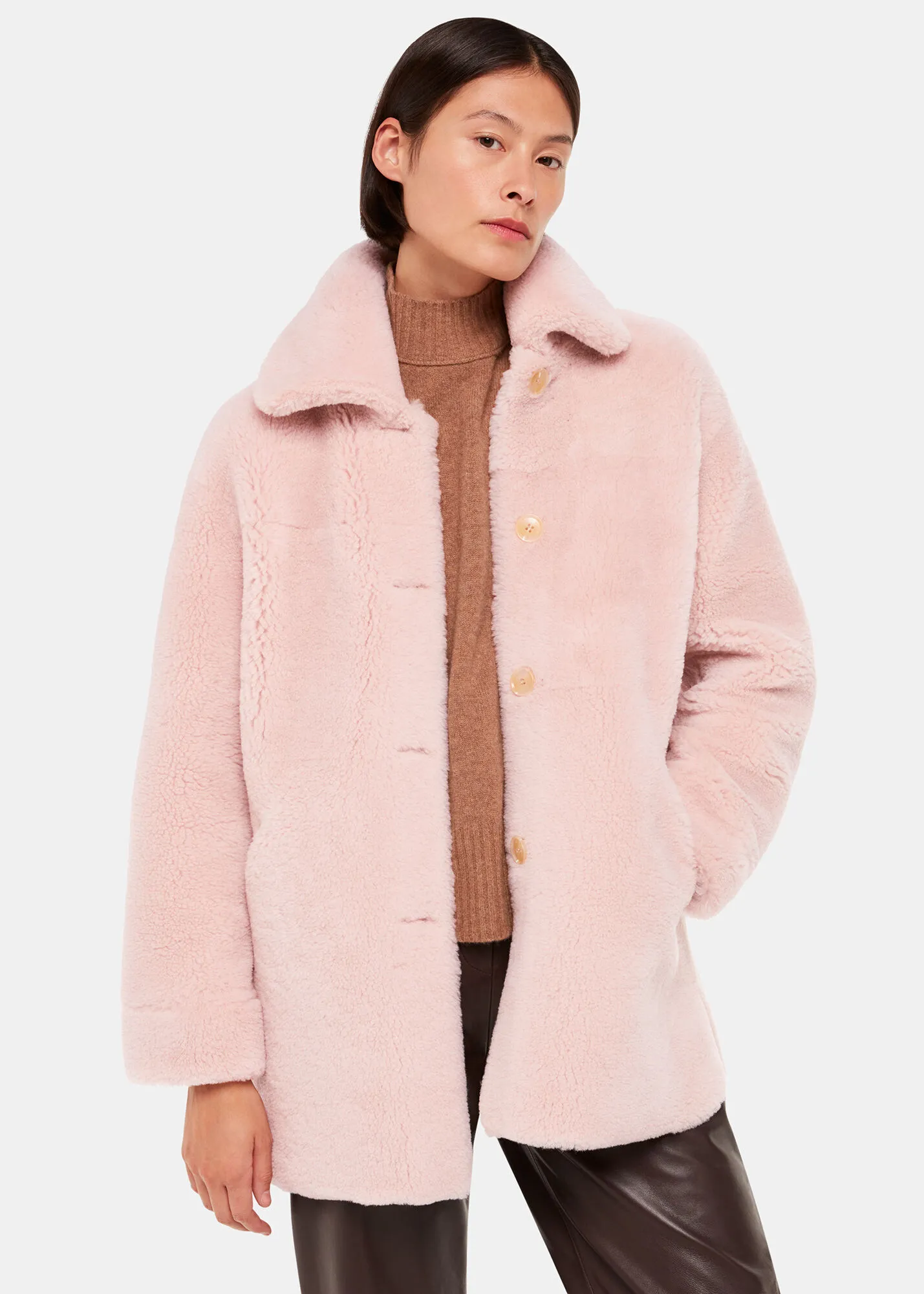 Pink Mia Shearling Coat