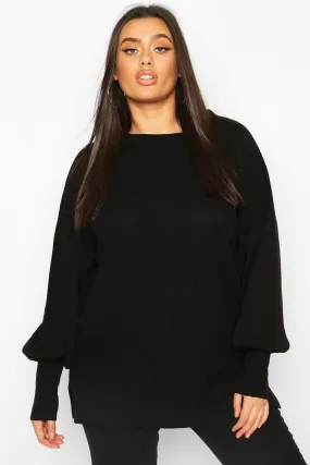 Plus Oversized Balloon Sleeve Sweater