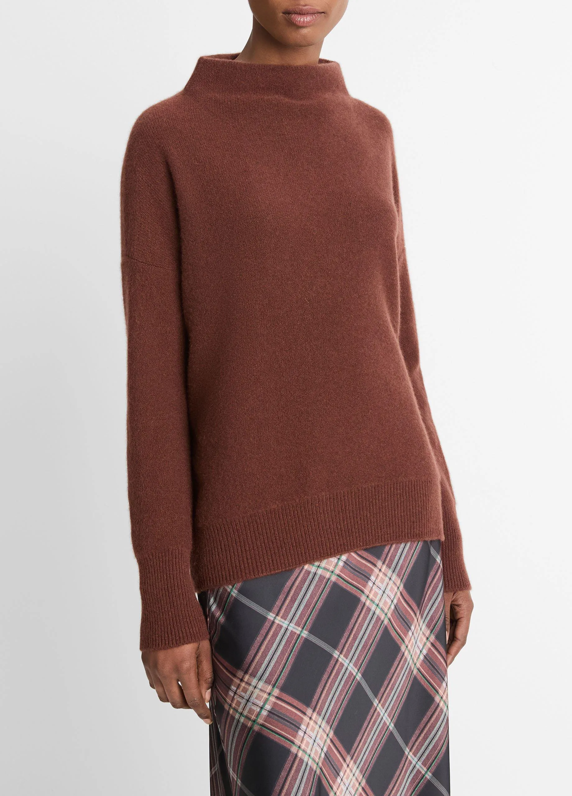 Plush Cashmere Funnel Neck Sweater