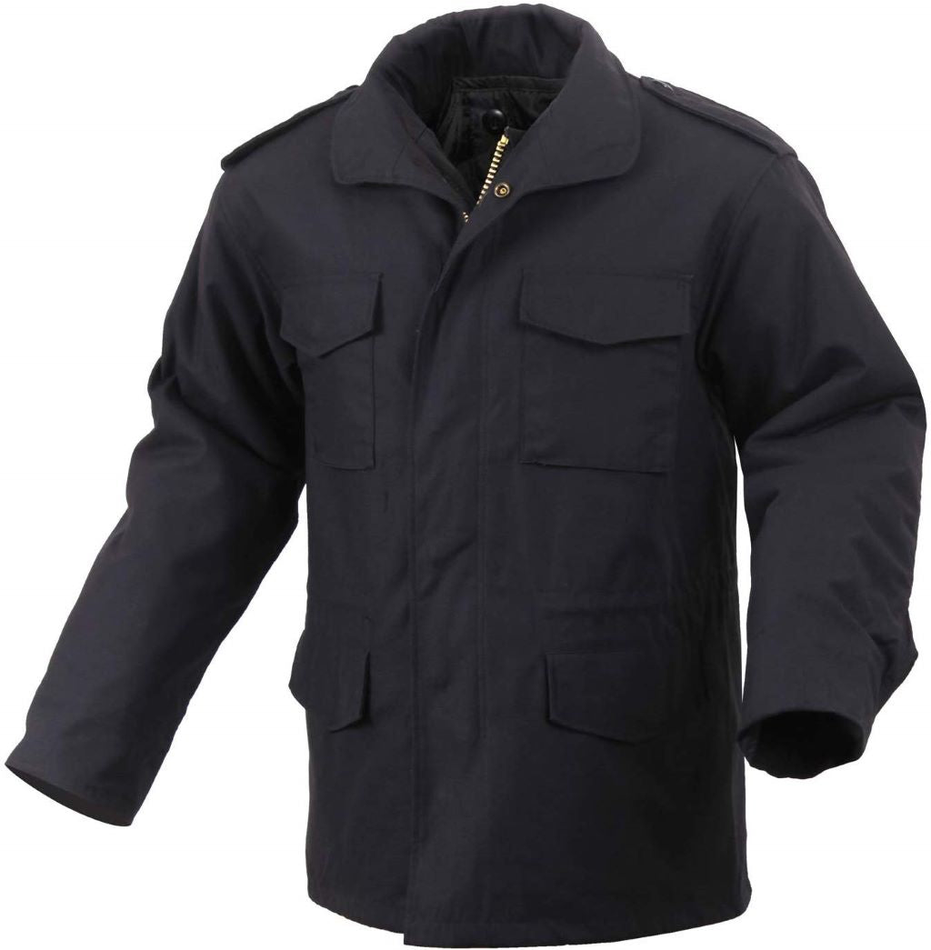 Police Public Safety | Heavy Duty Winter Coat with Stow-Away Hood | Black U.S. Army Standard Ultra-Force Field Coat with Detacha