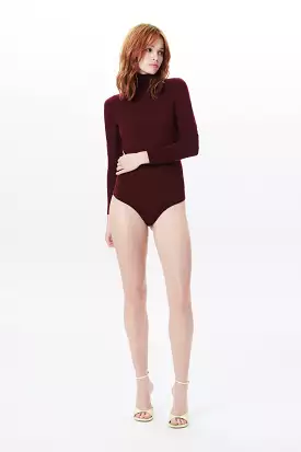 Poloneck Bodysuit In Bordeaux