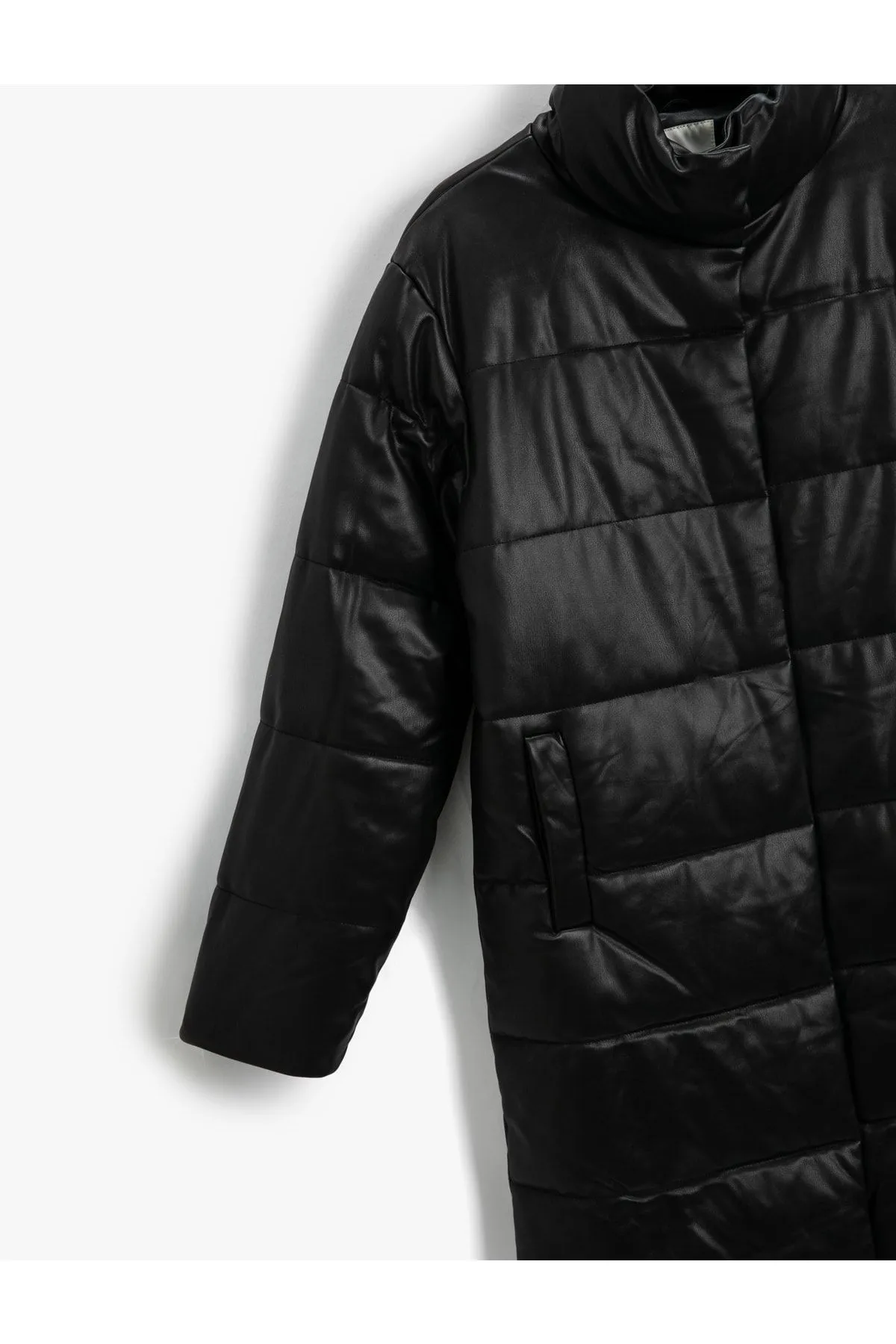 Puffer Jacket Leather Look