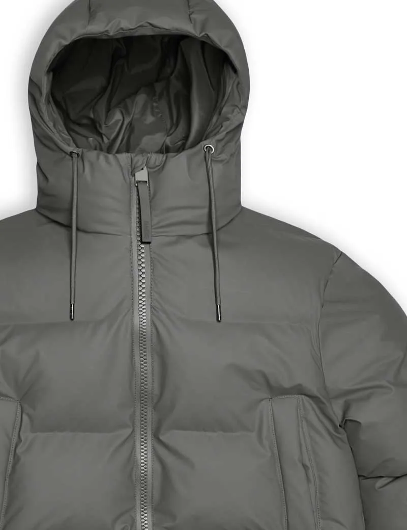 Rains Alta Puffer Parka Coat Grey