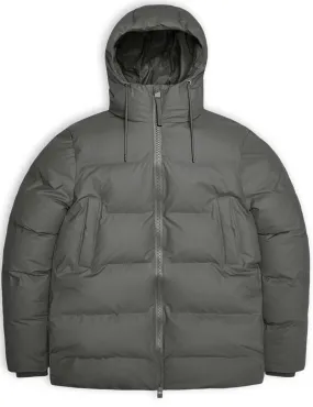 Rains Alta Puffer Parka Coat Grey