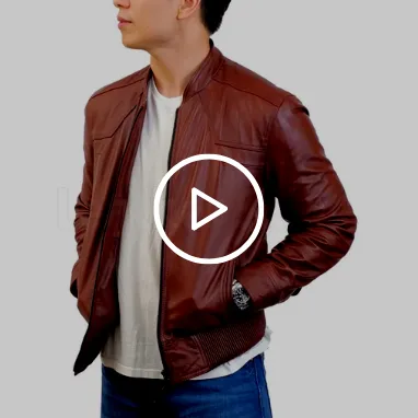 Red Maroon Leather Bomber Jacket - Leather Skin Shop