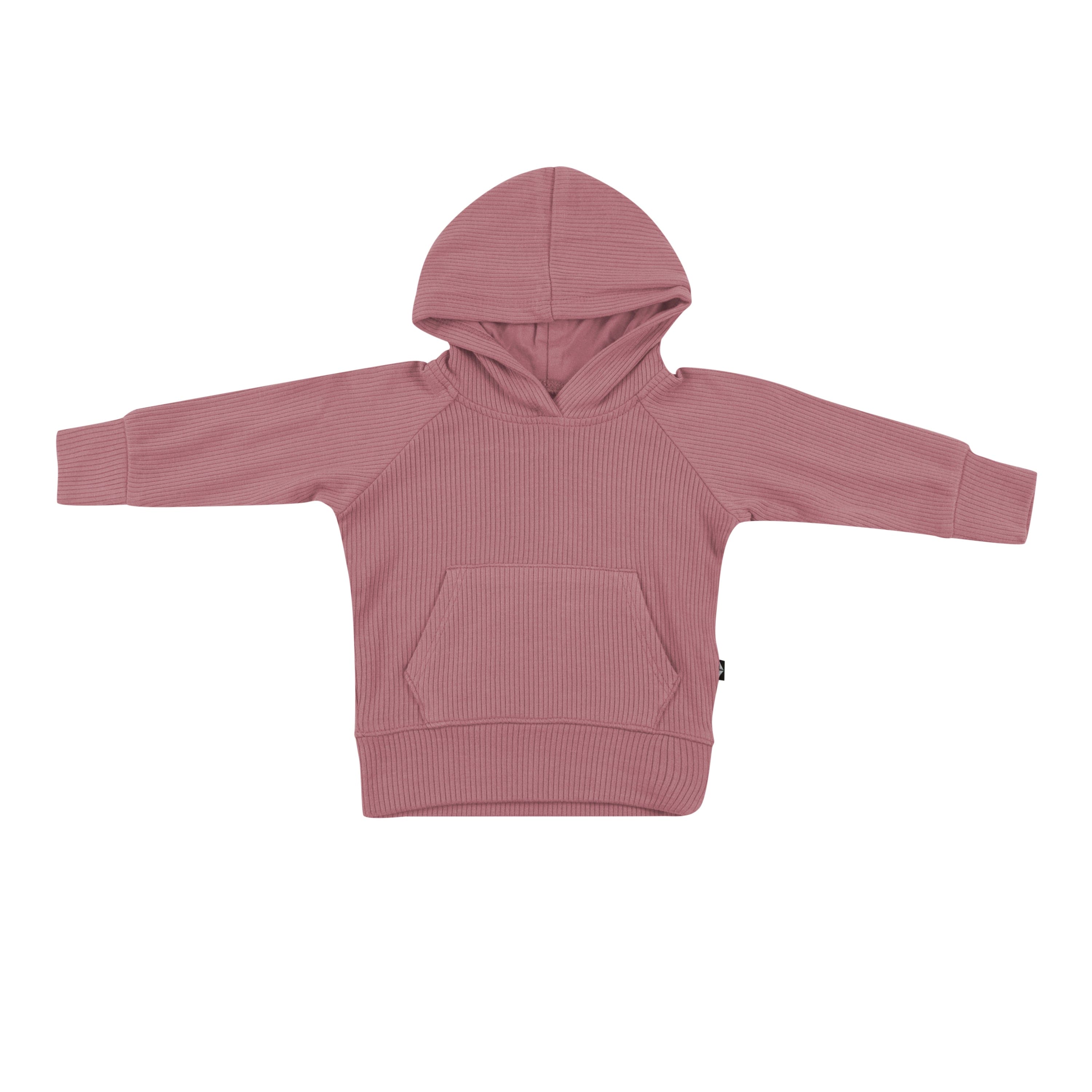 Ribbed Hoodie in Dusty Rose