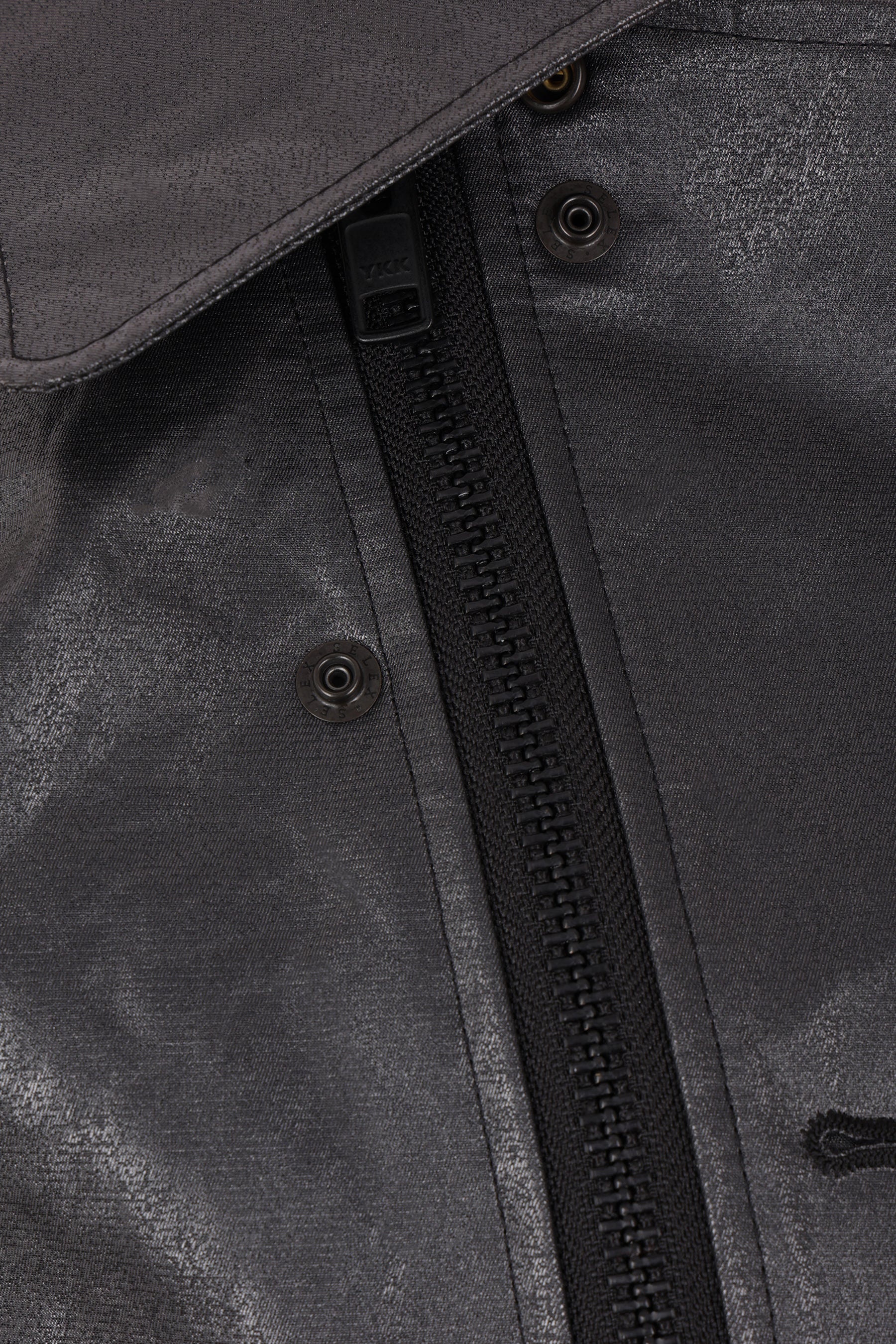 rigid technical fabric biker jacket