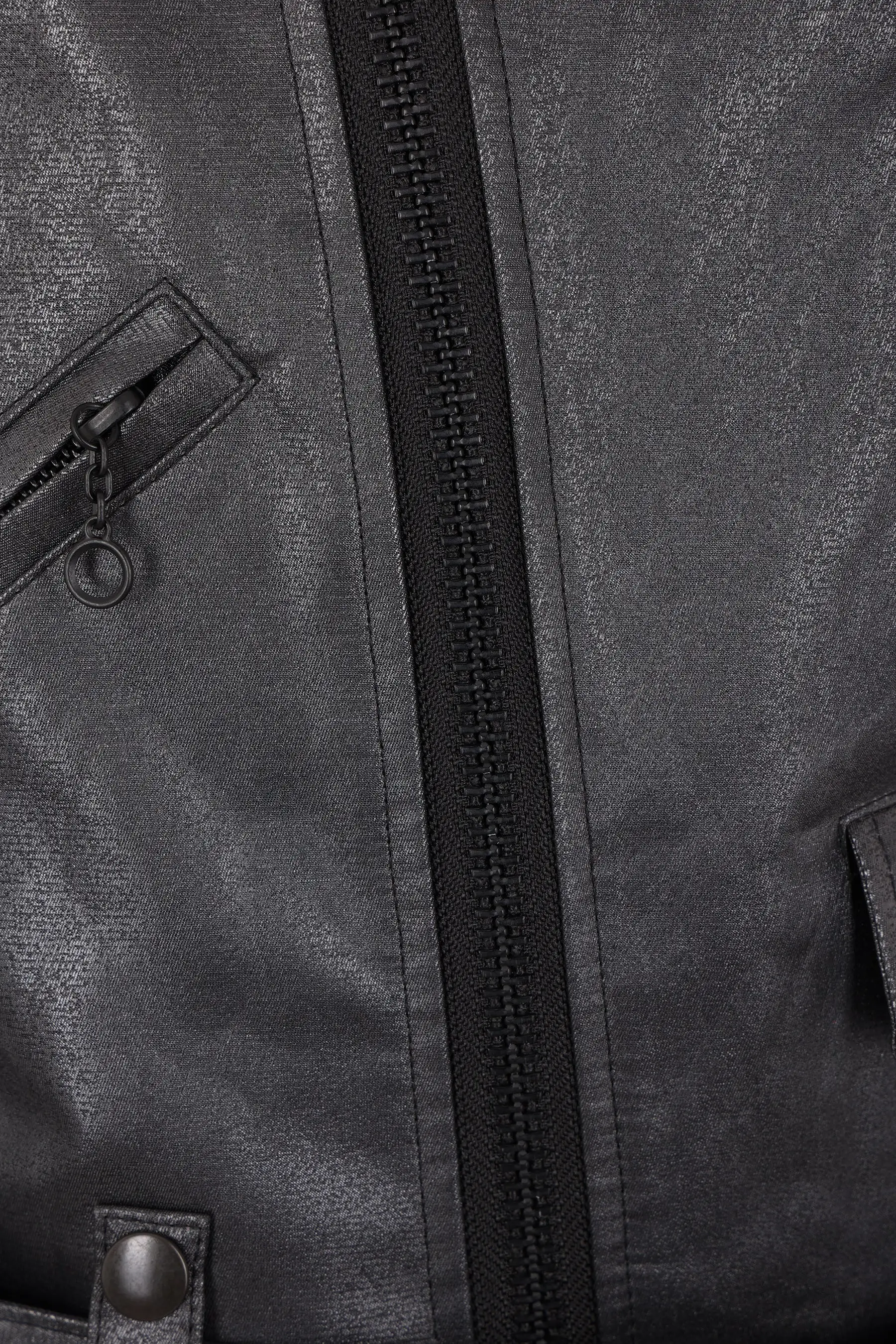 rigid technical fabric biker jacket