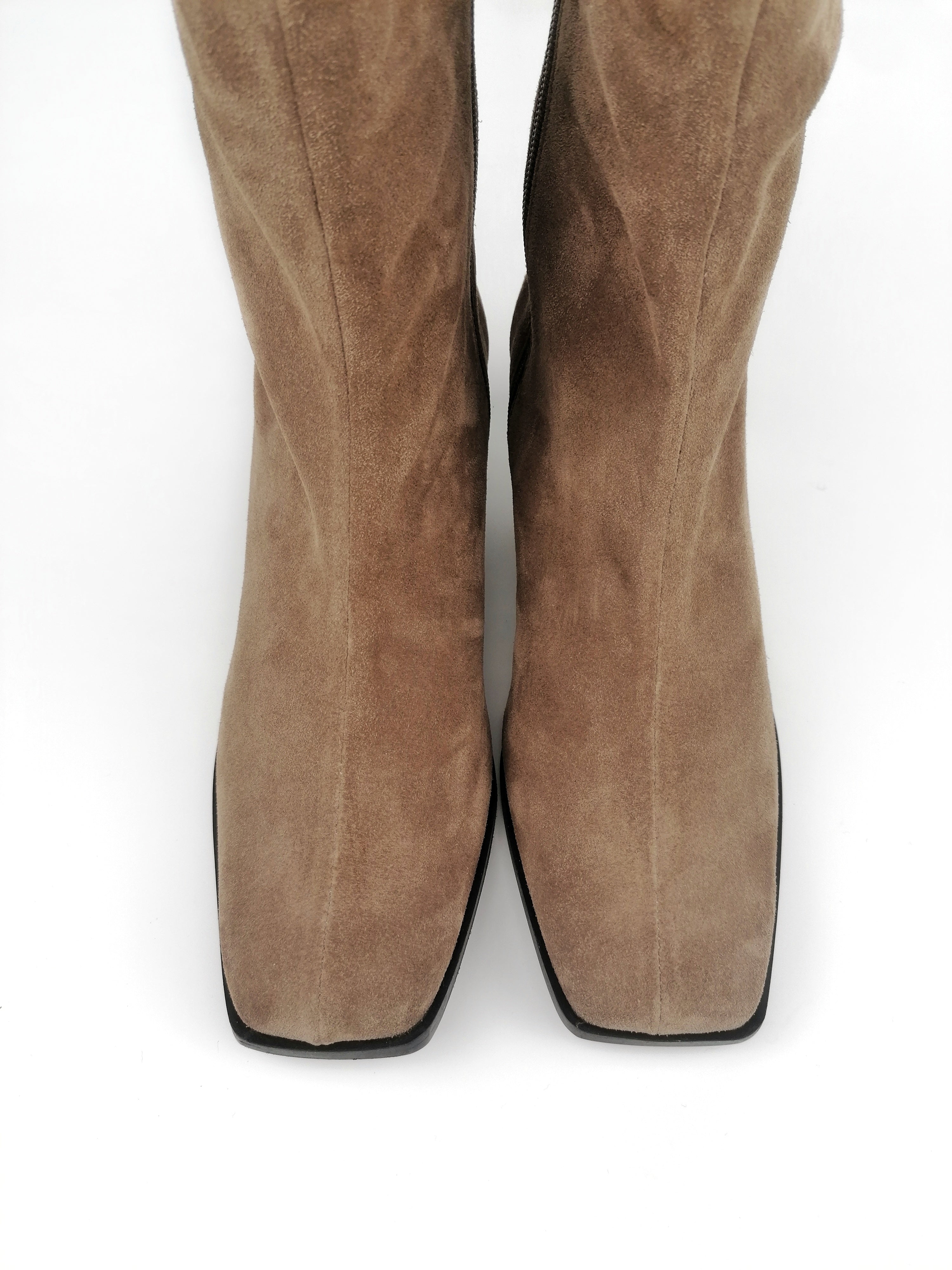 SANDRINE CAMEL SUEDE LEATHER BOOTS (5,5cm)