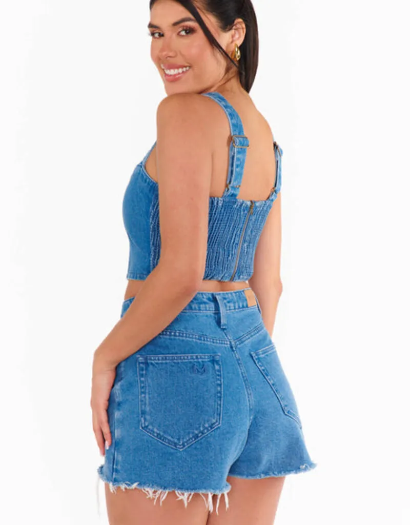 Show Me Your Mumu Crossroads Corset Top - Foggy Blue