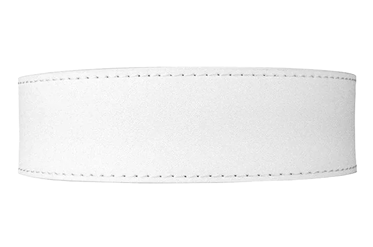 Smooth White 1 3/8 Leather Dress Strap