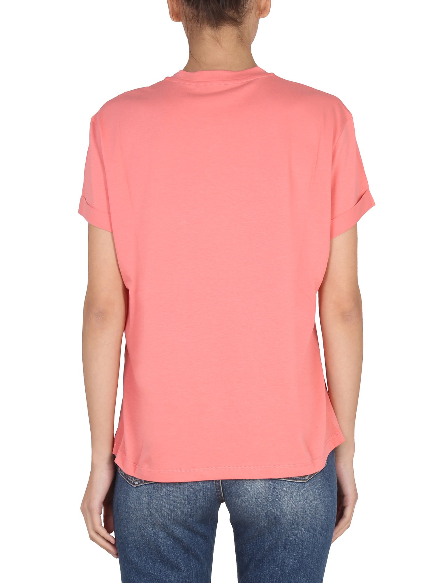 STELLA McCARTNEY    COTTON JERSEY CREWNECK T-SHIRT WITH LOGO EMBROIDERY